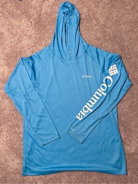 Columbia Turquoise Hooded Long Sleeve Pullover